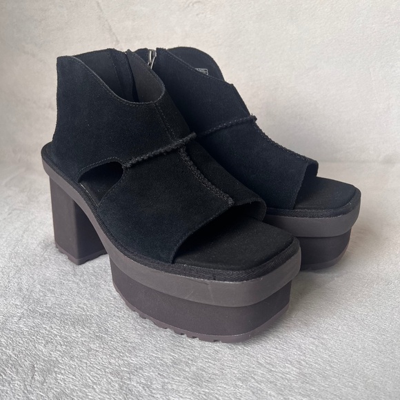 UGG Women's Black New Heights 4" Platform  Sandals  Size US 9 - Picture 3 of 16